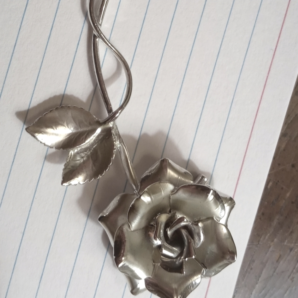 Stemmed Rose Costume Jewelry Pin